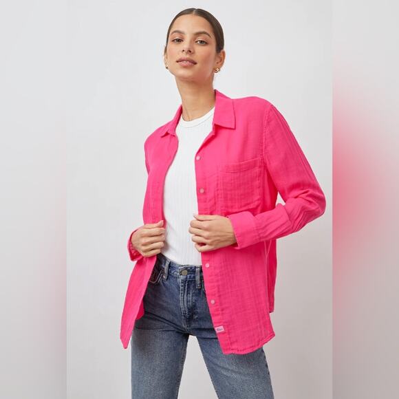 RAILS Ellis Gauze Oversized Button Down Shirt - Picture 6 of 10